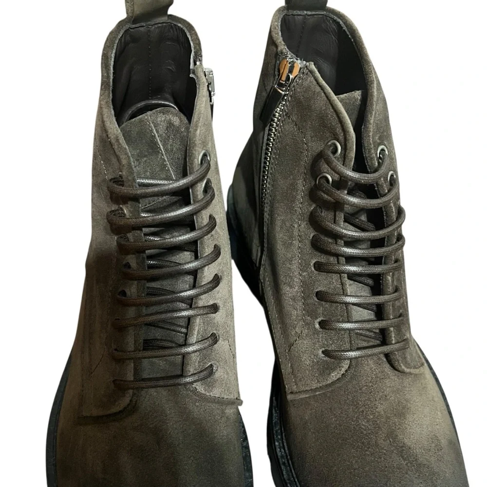 Good Man Brand Men’s Italian Leather‎ Lace/zip Up Modern City Boot Brown Size 10 - Picture 11 of 12